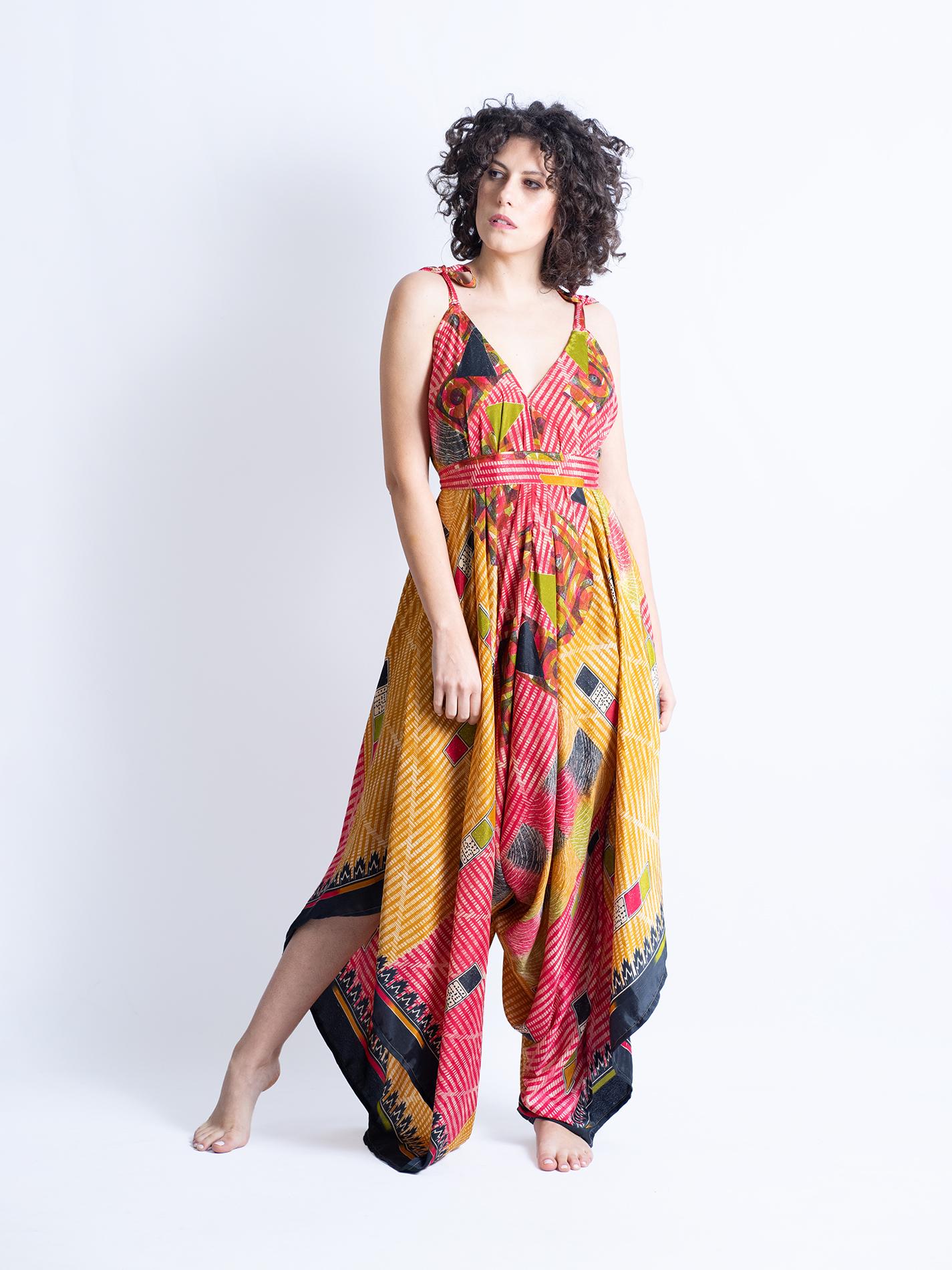 Tuta jumpsuit arancione e rosso – Yoga