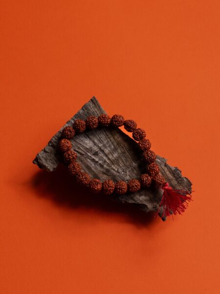 Bracciale Mala Indiano Rudraksha - Ciuffo Rosso