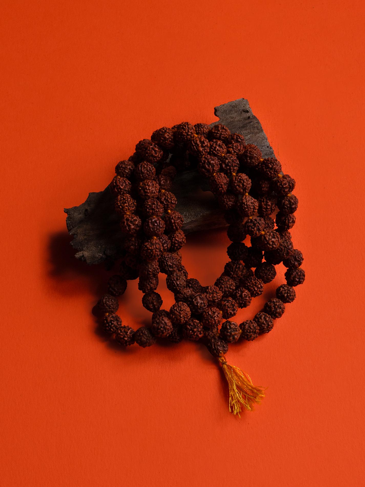 Mala Indiano Rudraksha - Ciuffo Giallo