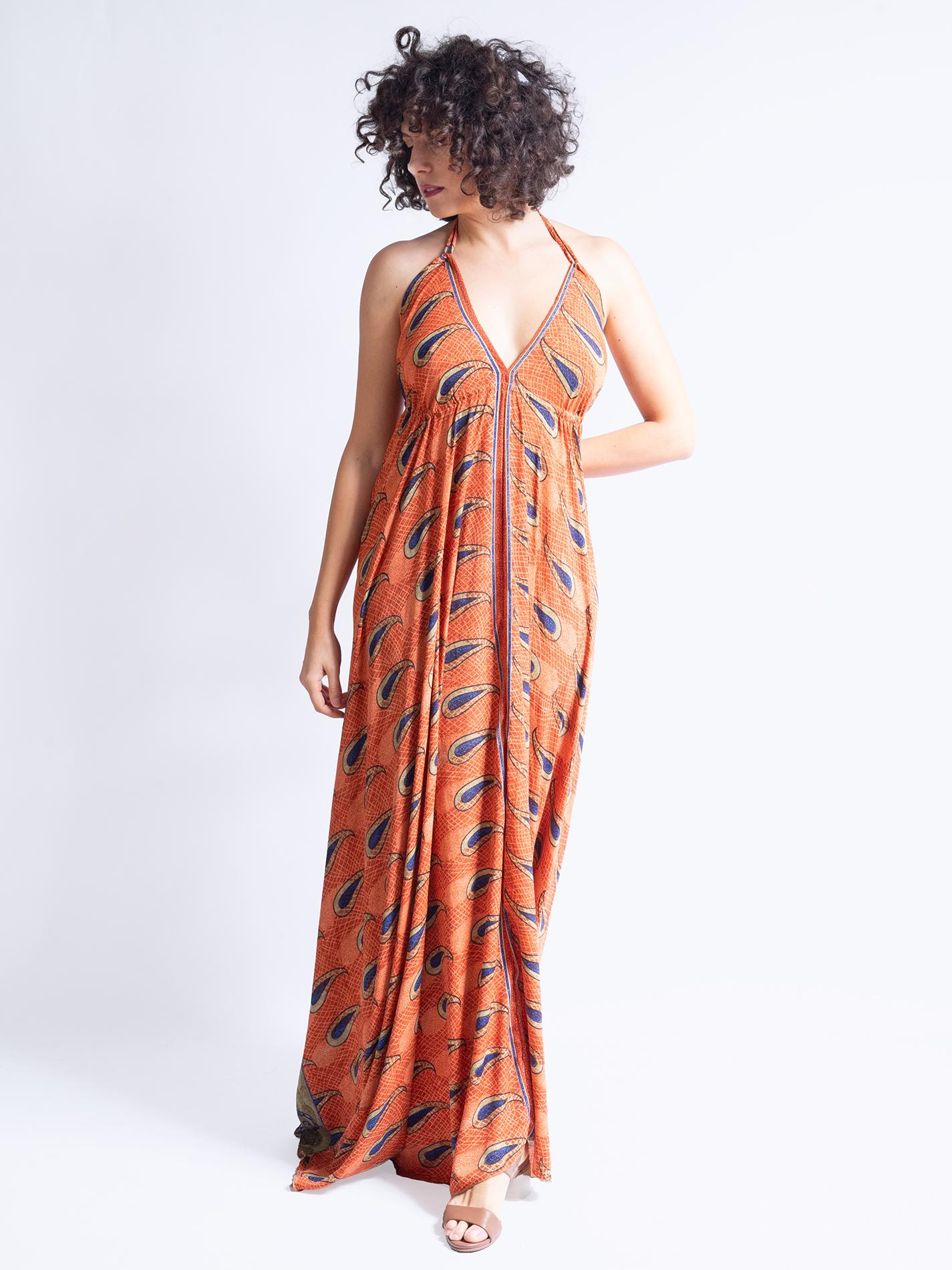 Abito etnico lungo arancione – Delhi