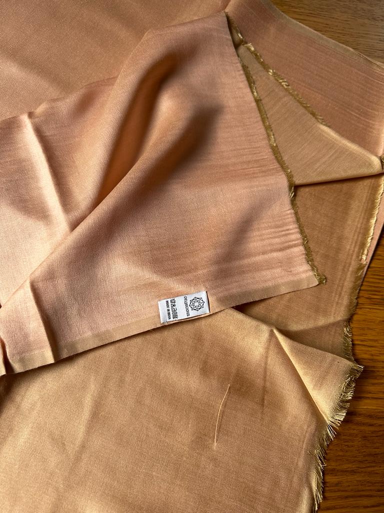 Sciarpa in Seta e Viscosa Double Face - Ocra