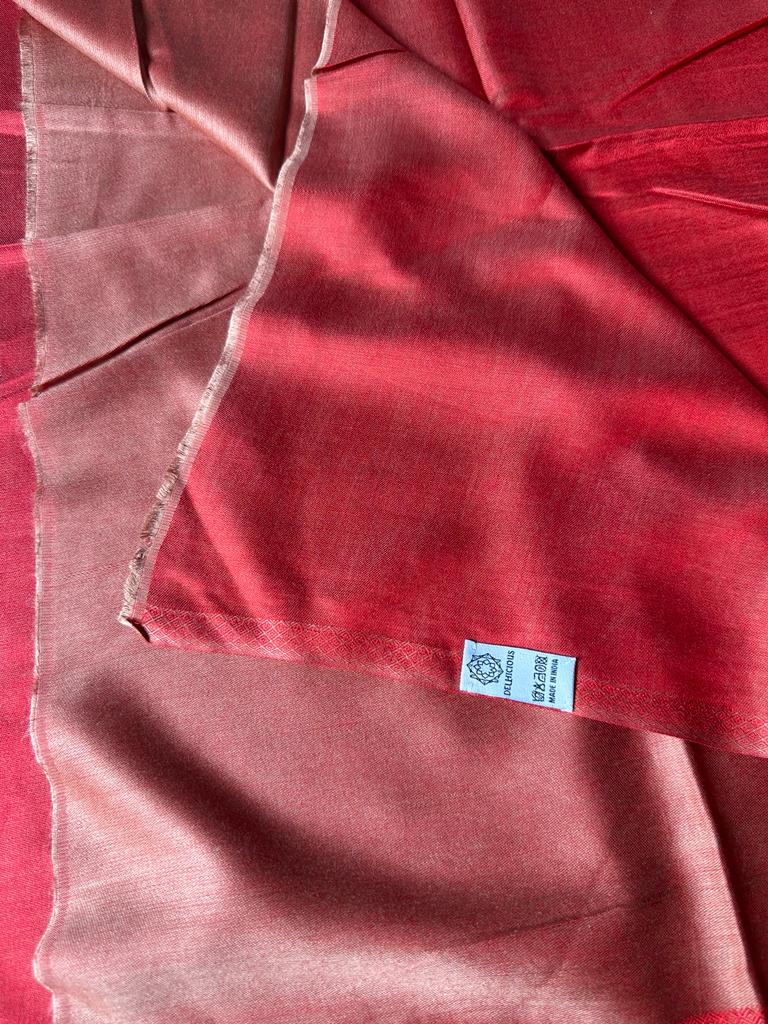 Sciarpa in Seta e Viscosa Double Face - Rosso