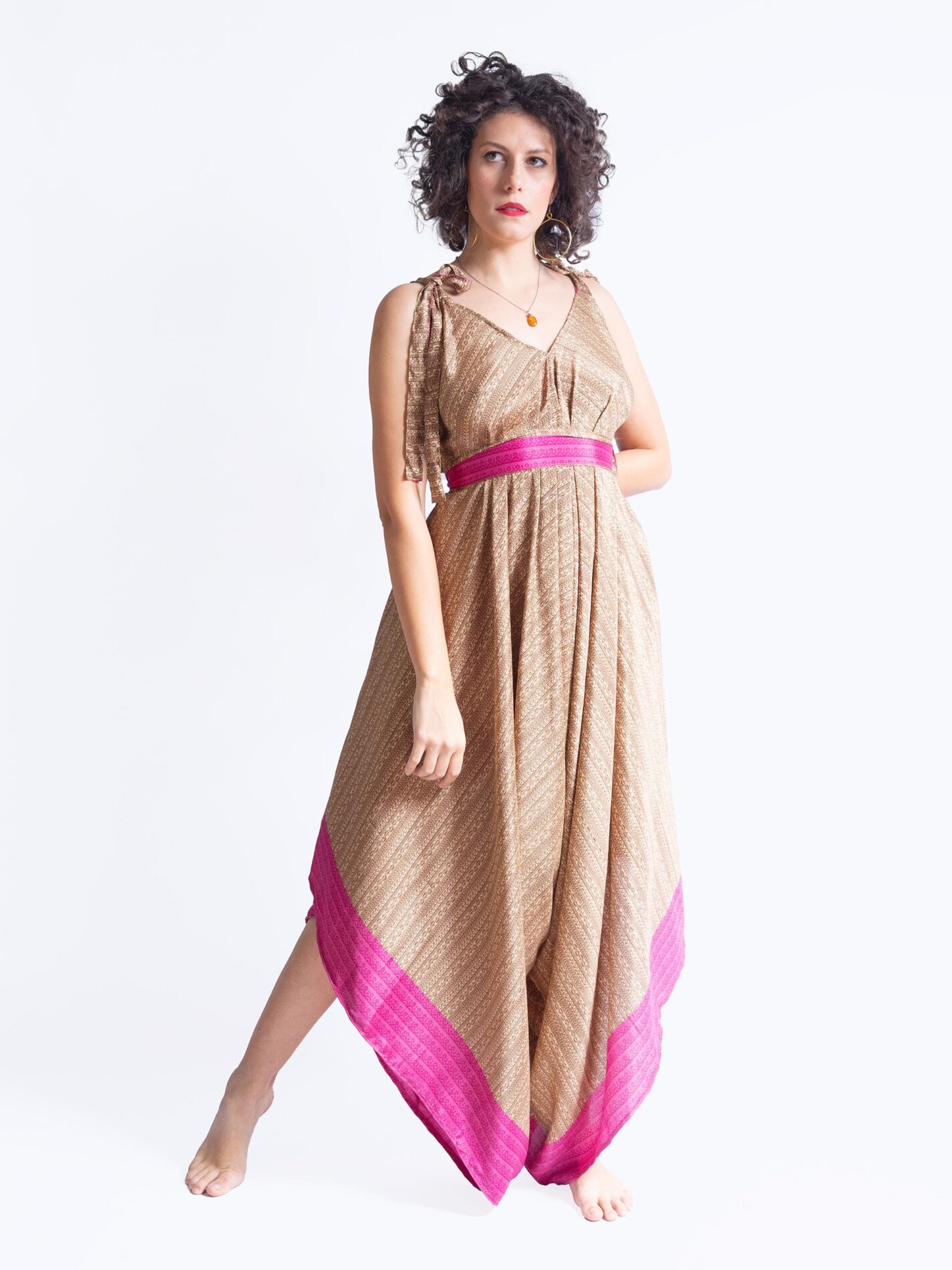 Tuta Jumpsuit ocra e viola – Yoga