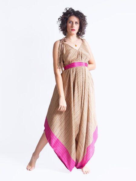 Tuta Jumpsuit ocra e viola – Yoga