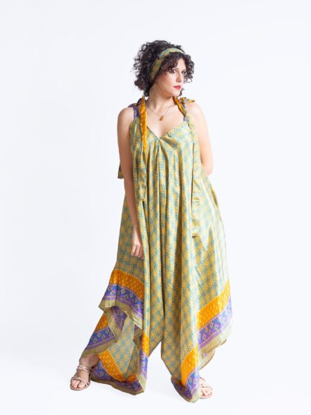 Tuta jumpsuit giallo e blu – Yoga