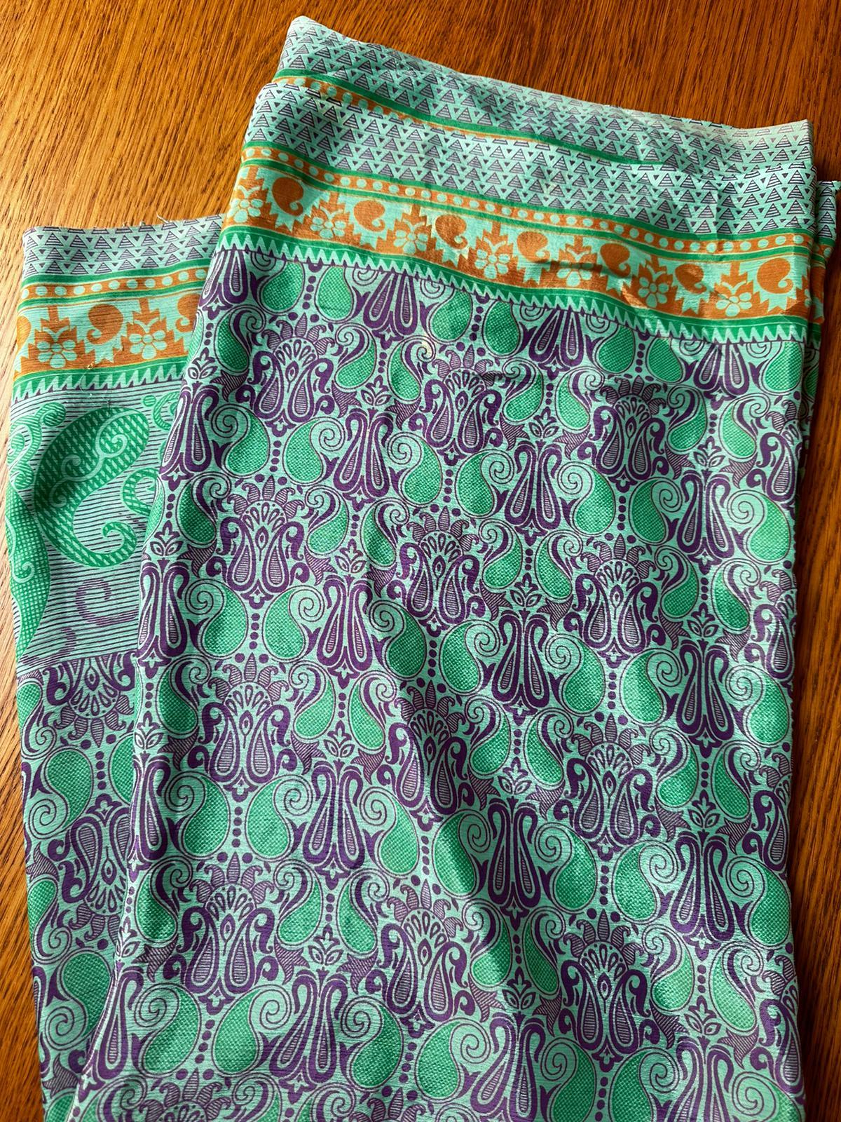 Sari Indiano - Verde e Viola