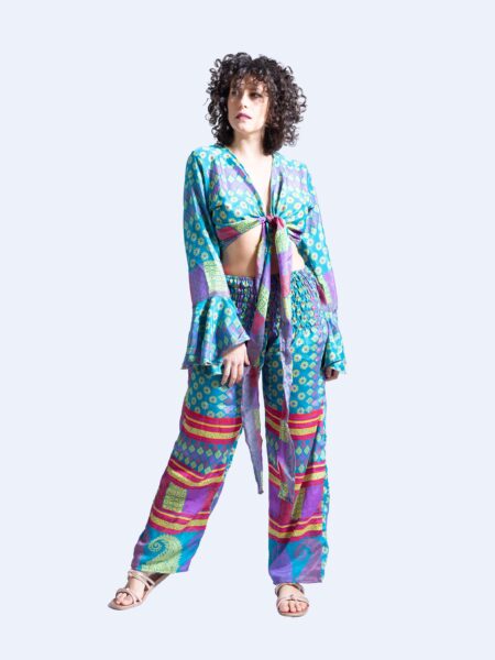 Wrap Top e Pantalone azzurro – Punjabi