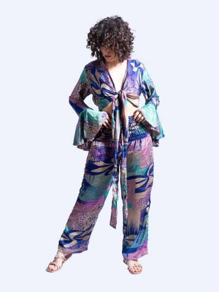 Wrap Top e Pantalone blu – Punjabi