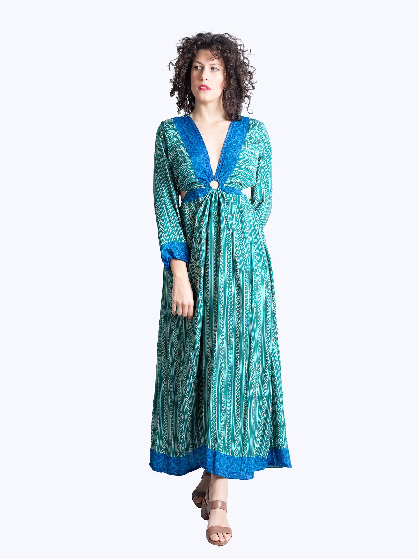 Abito Lungo con Anello acquamarina - Orissa