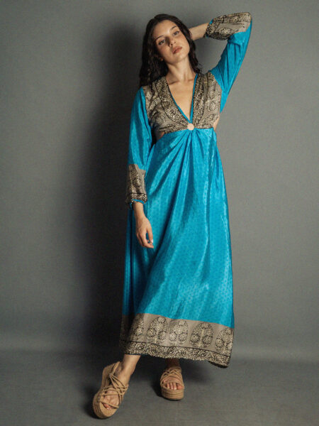 Abito Lungo con Anello azzurro - Orissa