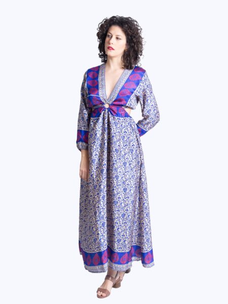Abito Lungo con Anello bianco e blu - Orissa