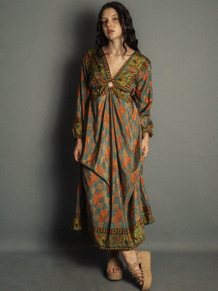 Abito Lungo con Anello quadri - Orissa