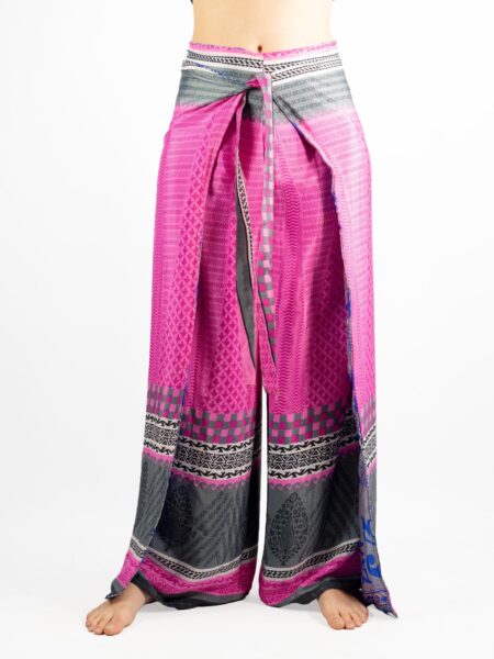 Wrap around Trouser blu e rosa - Jain (2)