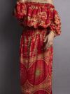 Abito Lungo Etnico con Scollo a Barca rosso – Radha