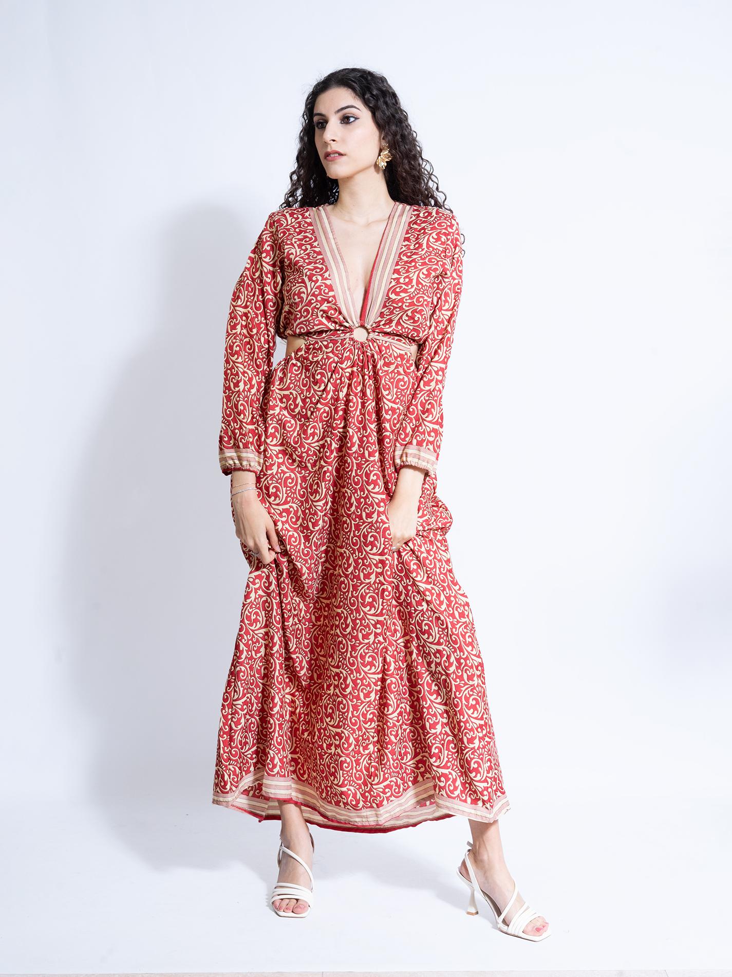 Abito Lungo con Anello rosso - Orissa