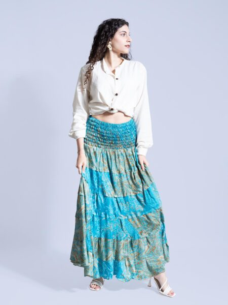 Gonna etnica a balze celeste – Hippie