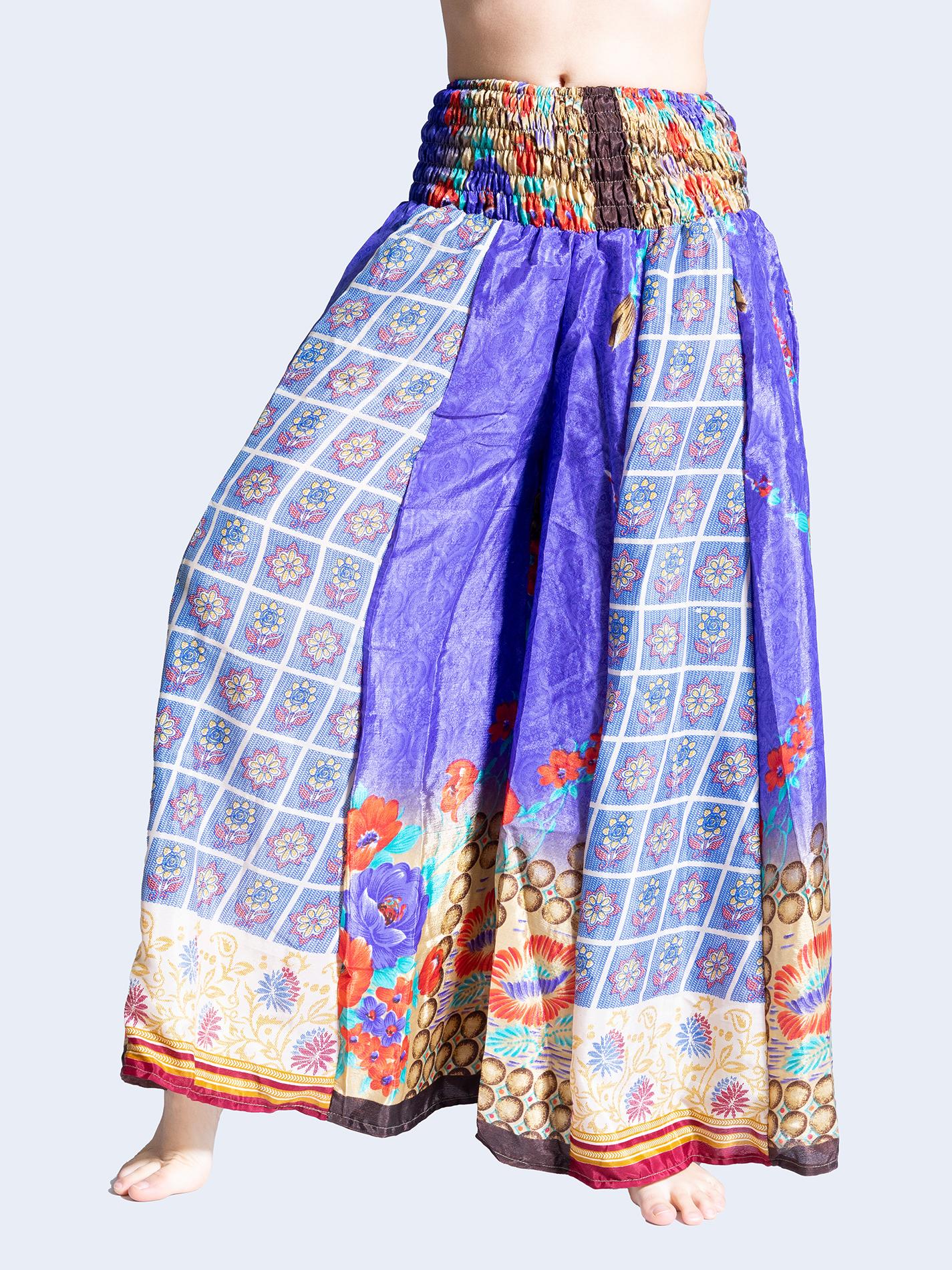 Pantalone etnico a palazzo doppia fantasia violetto – Loto