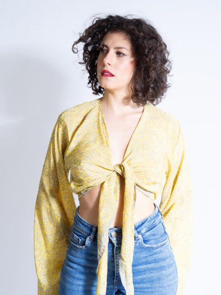 Wrap Top Manica larga giallo – Gandhi