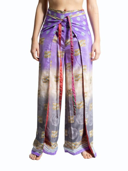 Wrap around Trouser rosso e lilla - Jain (2)