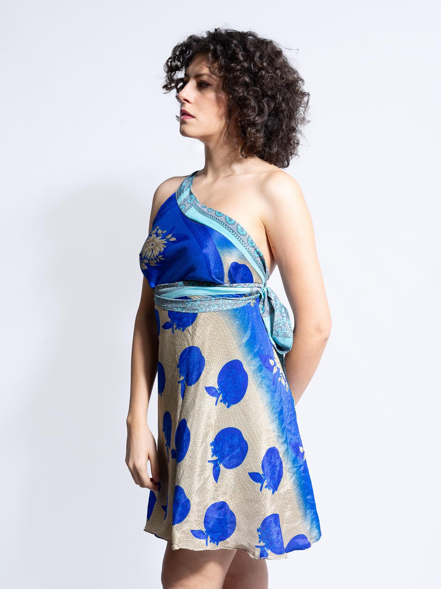 Mini Gonna etnica a portafoglio blu – Shiva