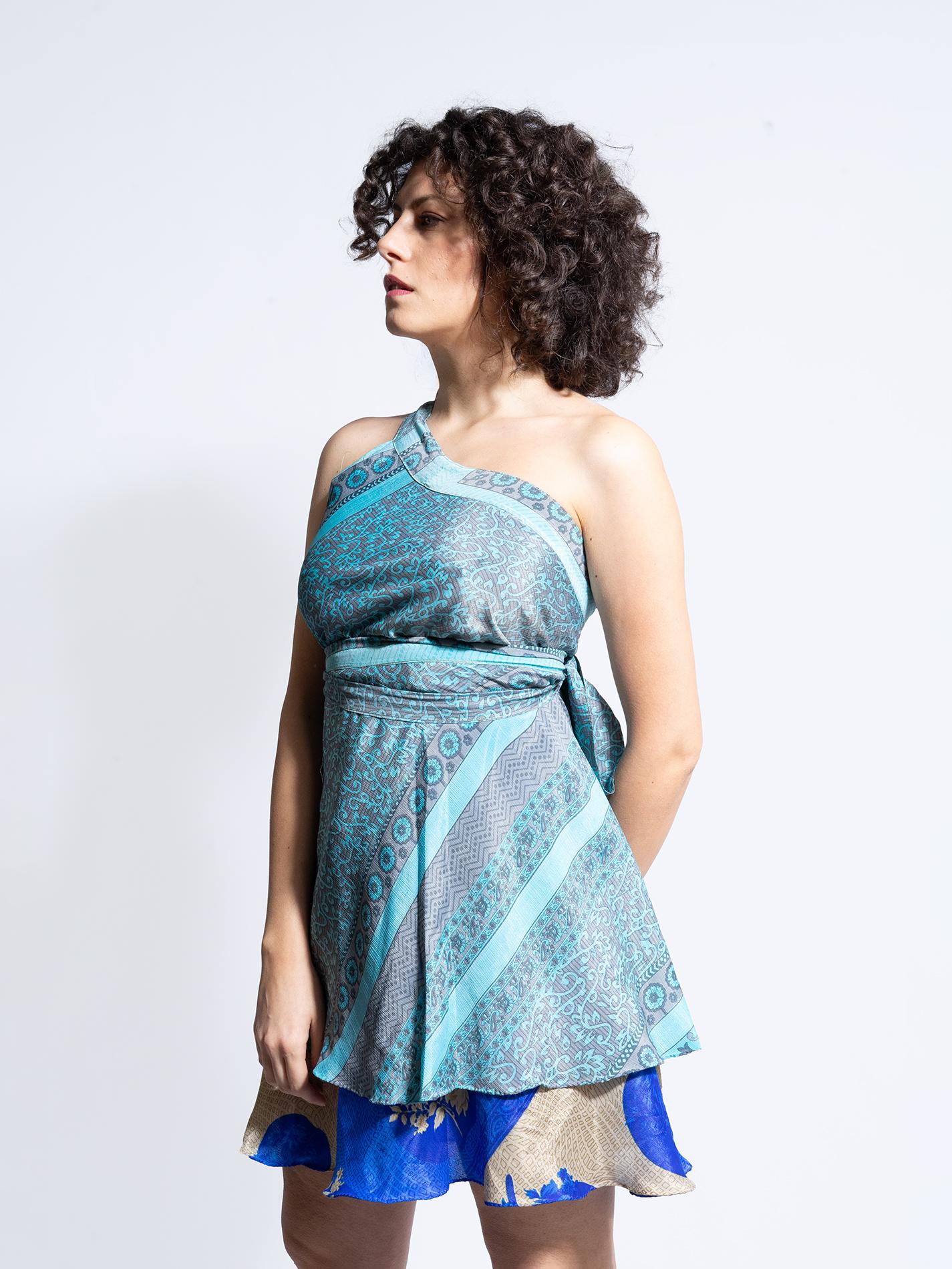 Mini Gonna etnica a portafoglio blu – Shiva