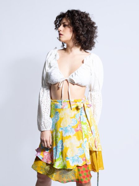 Mini Gonna etnica a portafoglio giallo – Shiva