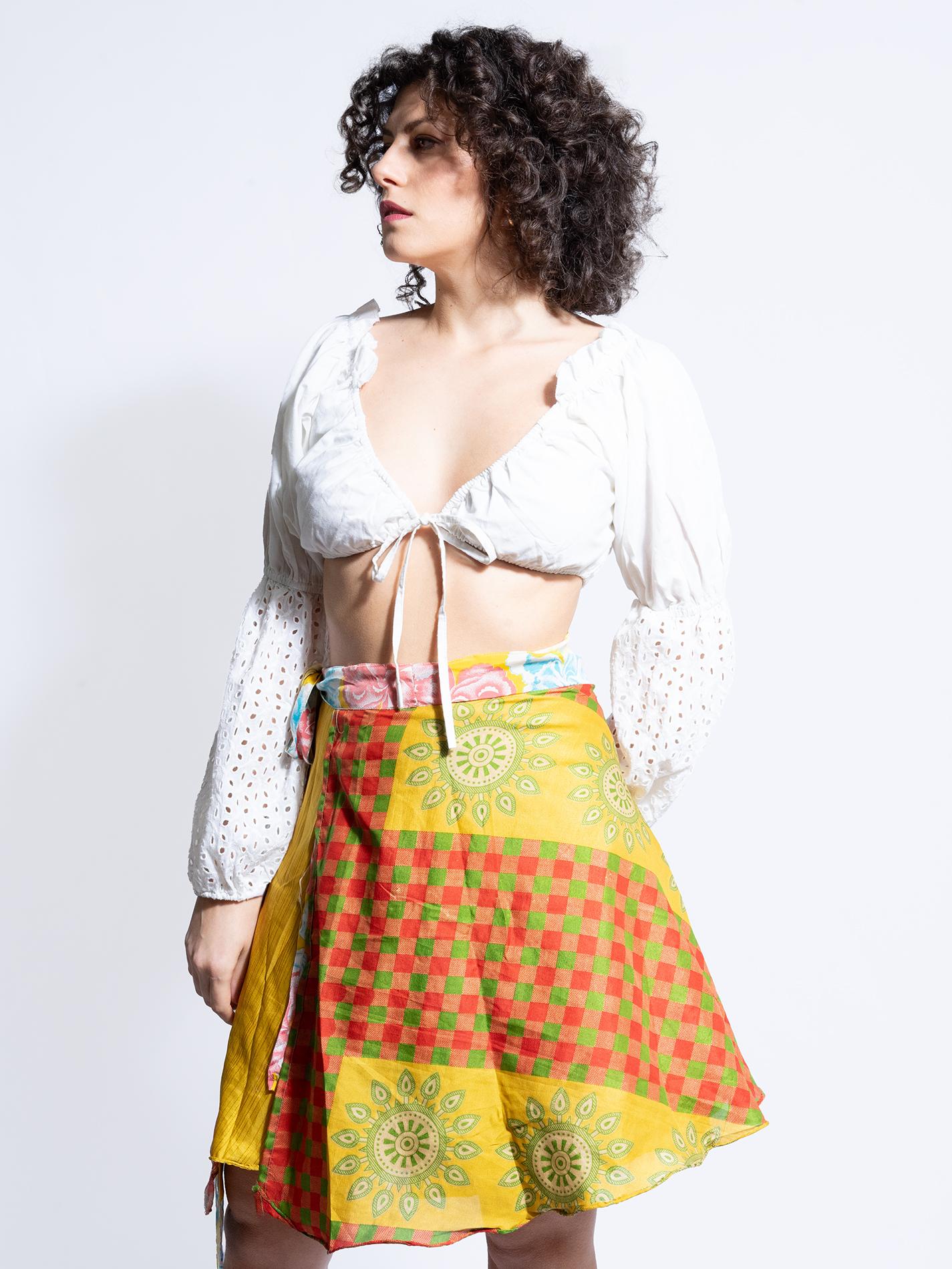 Mini Gonna etnica a portafoglio giallo – Shiva