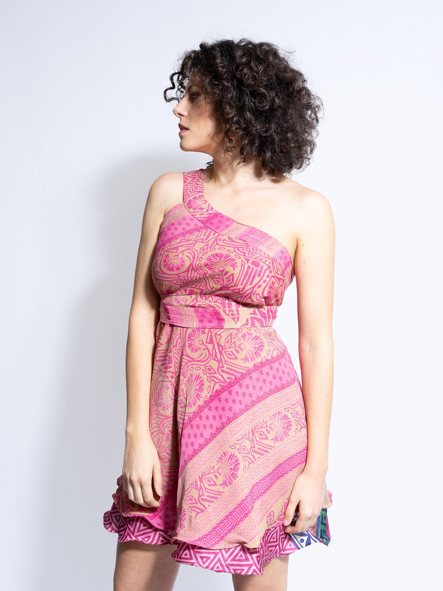 Mini Gonna etnica a portafoglio rosa – Shiva