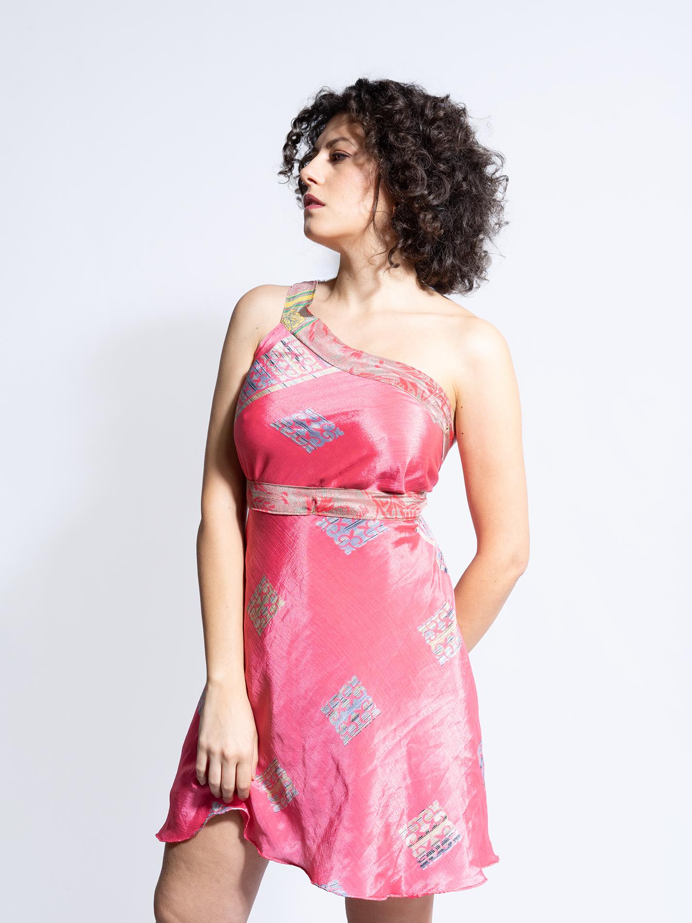 Mini Gonna etnica a portafoglio rosa – Shiva