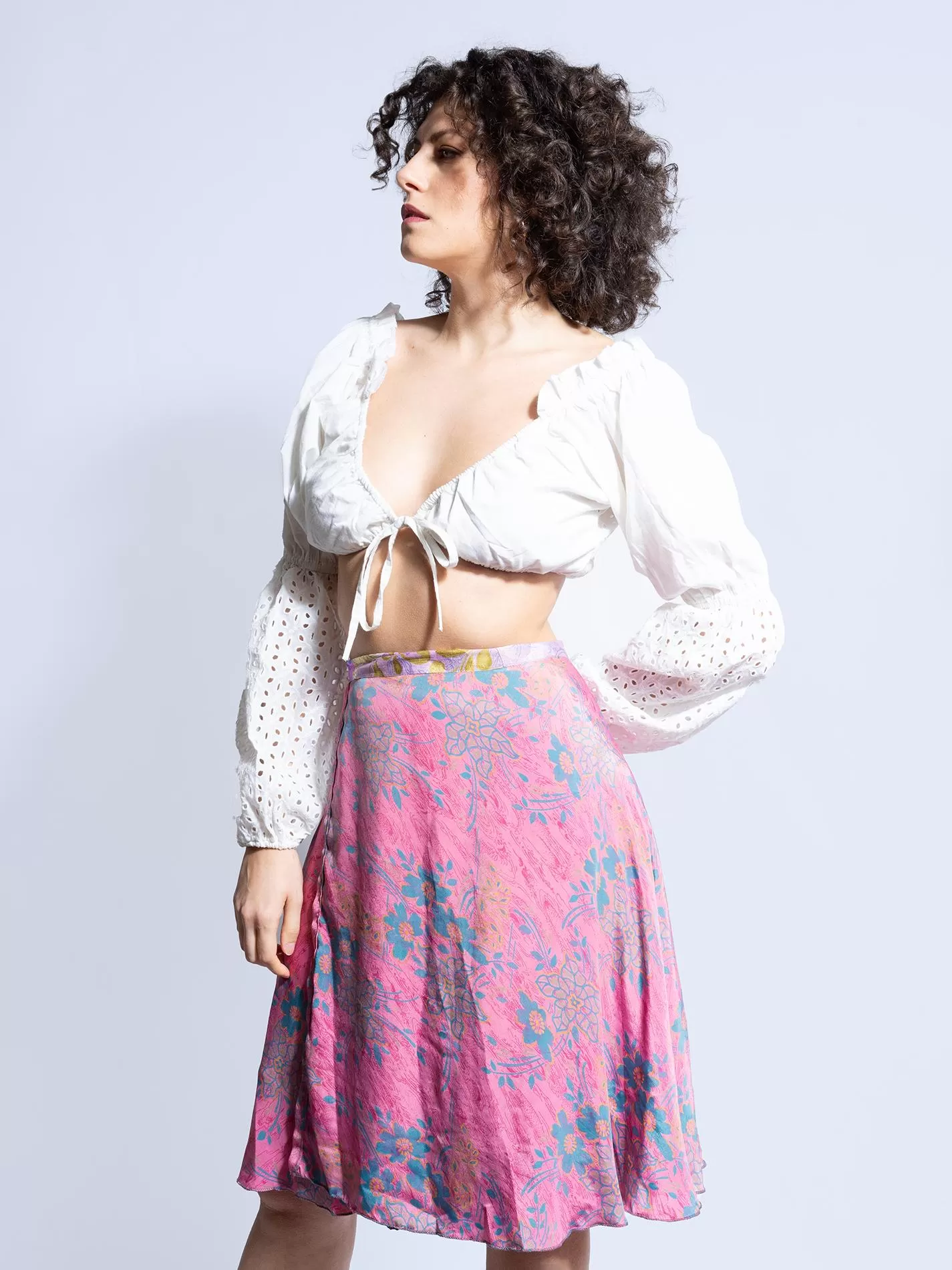 Mini Gonna etnica a portafoglio rosa – Shiva