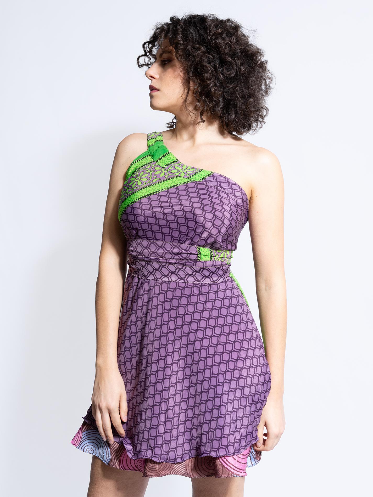 Mini Gonna etnica a portafoglio viola – Shiva