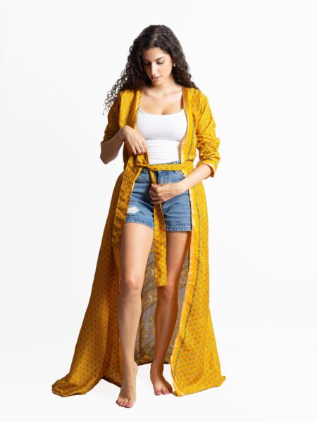 Kimono aperto giallo - Gujarat (6)