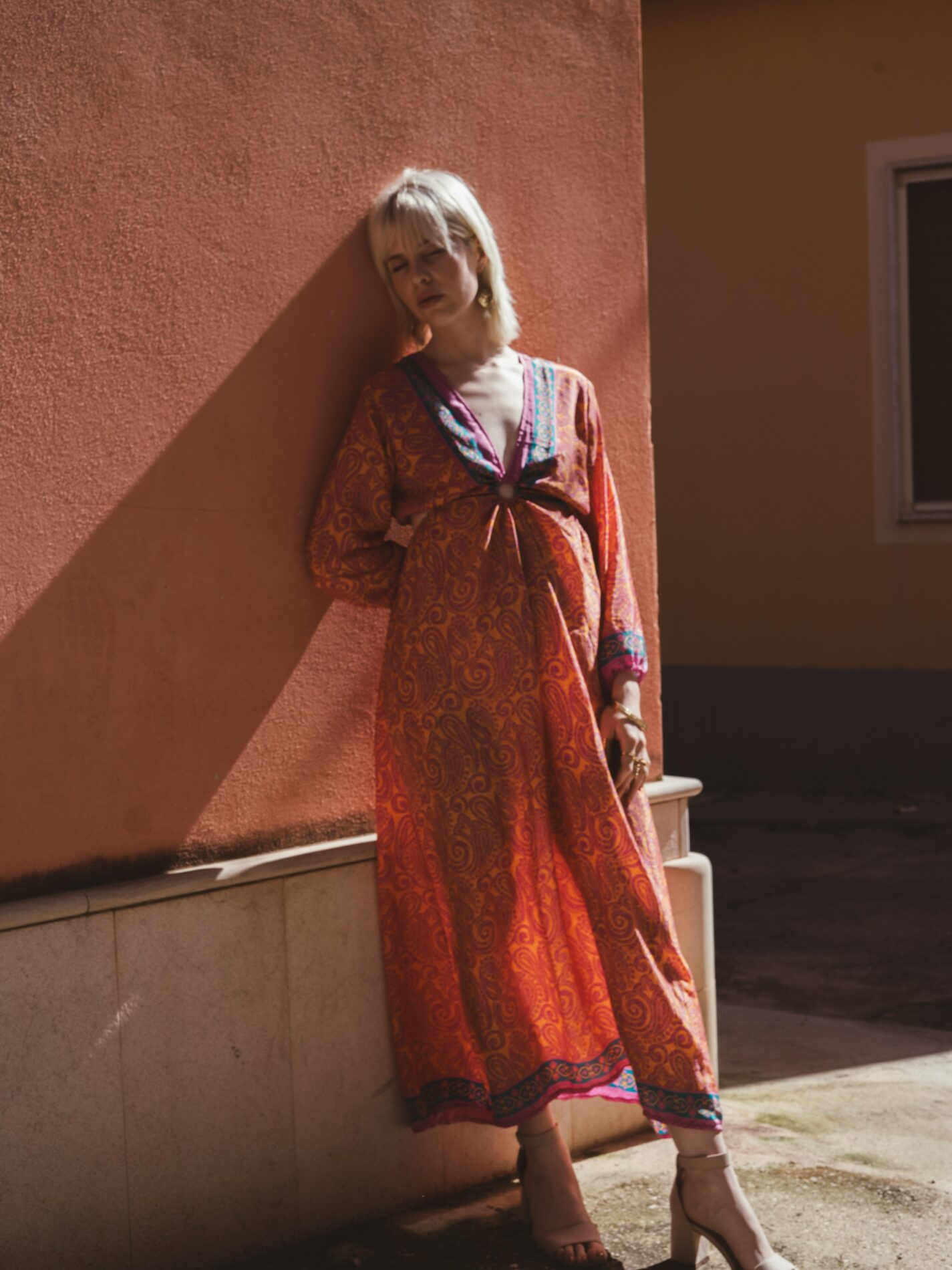 Abito Lungo con Anello arancione e rosa - Orissa