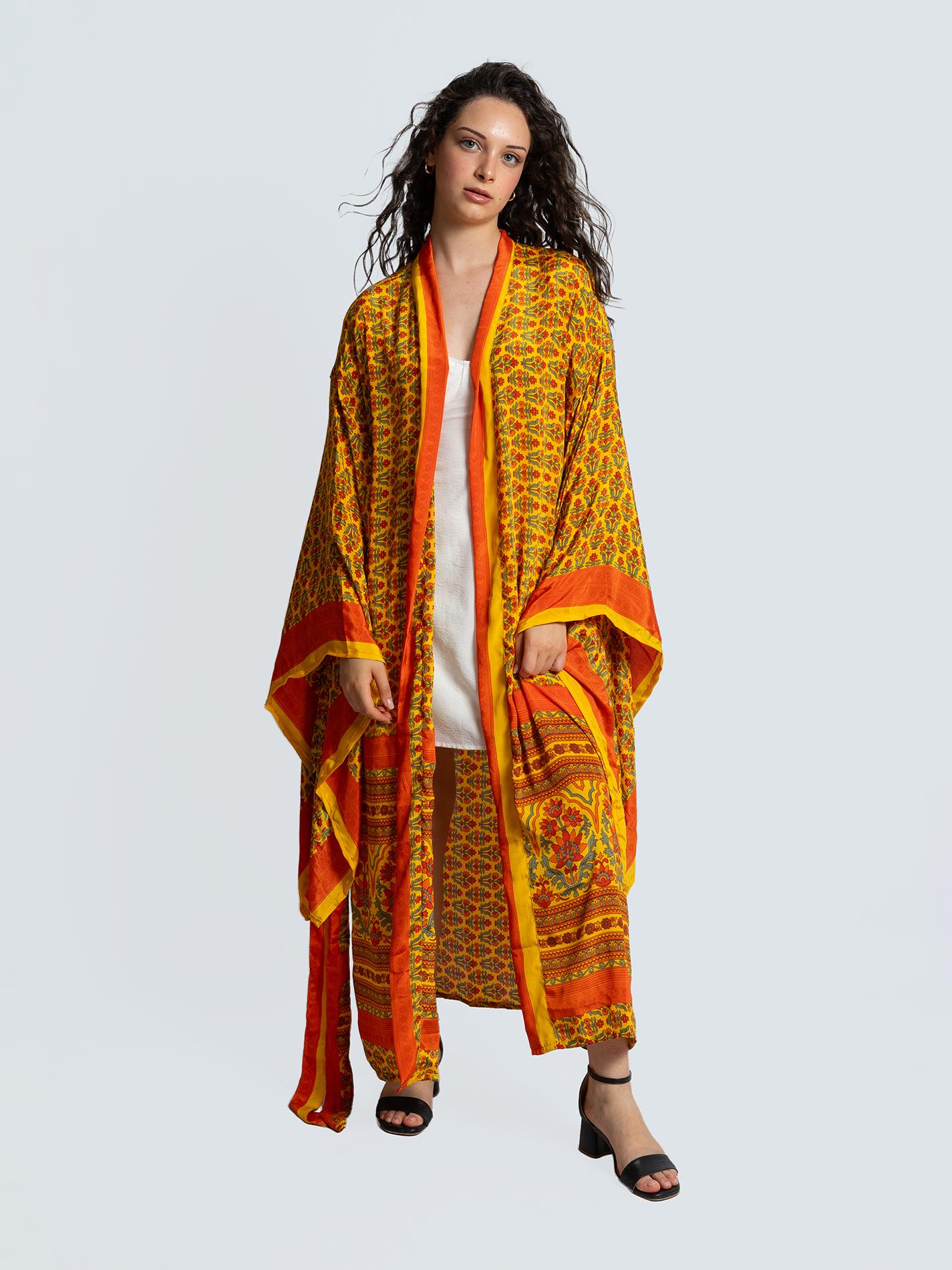 Kimono Manica Larga arancione - Surat