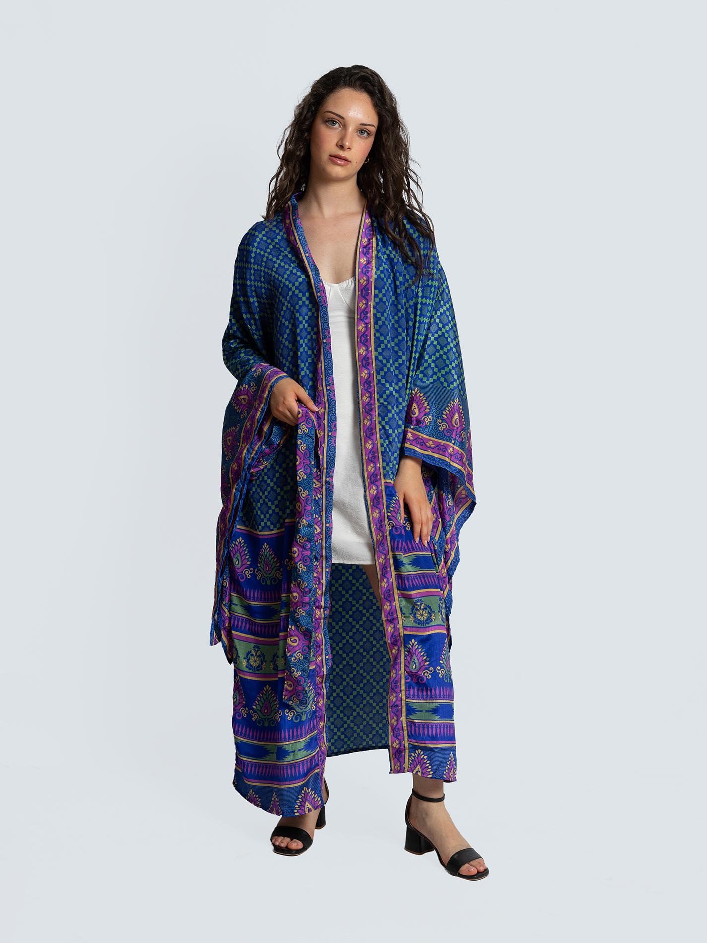 Kimono Manica Larga blu - Surat