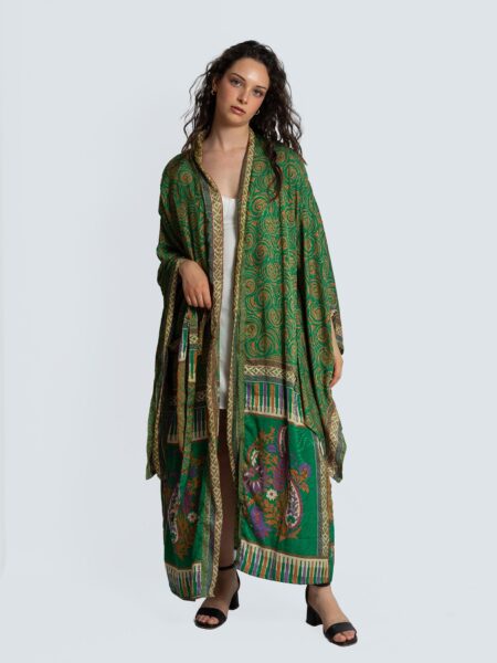 Kimono Manica Larga verde - Surat