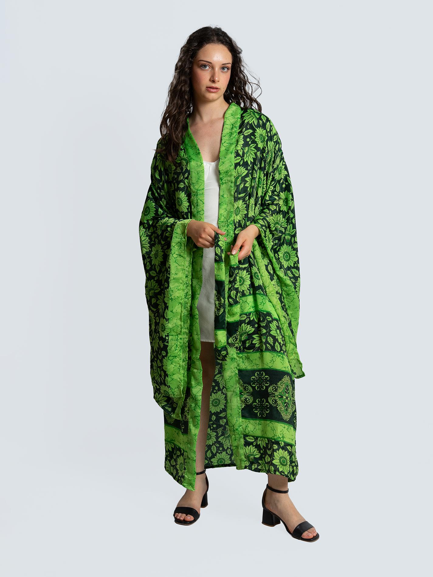 Kimono Manica Larga verde - Surat