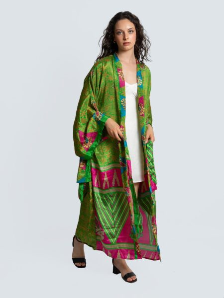 Kimono Manica Larga verde - Surat