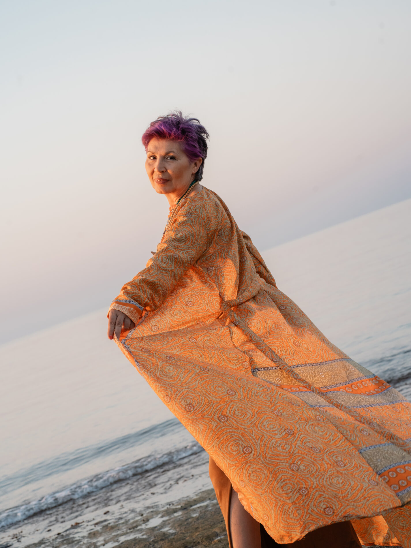 Kimono aperto arancione - Gujarat