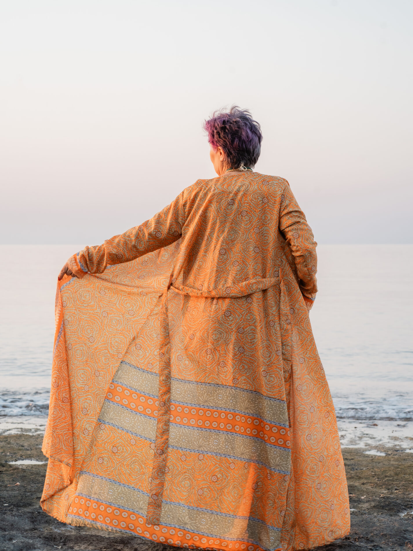 Kimono aperto arancione - Gujarat