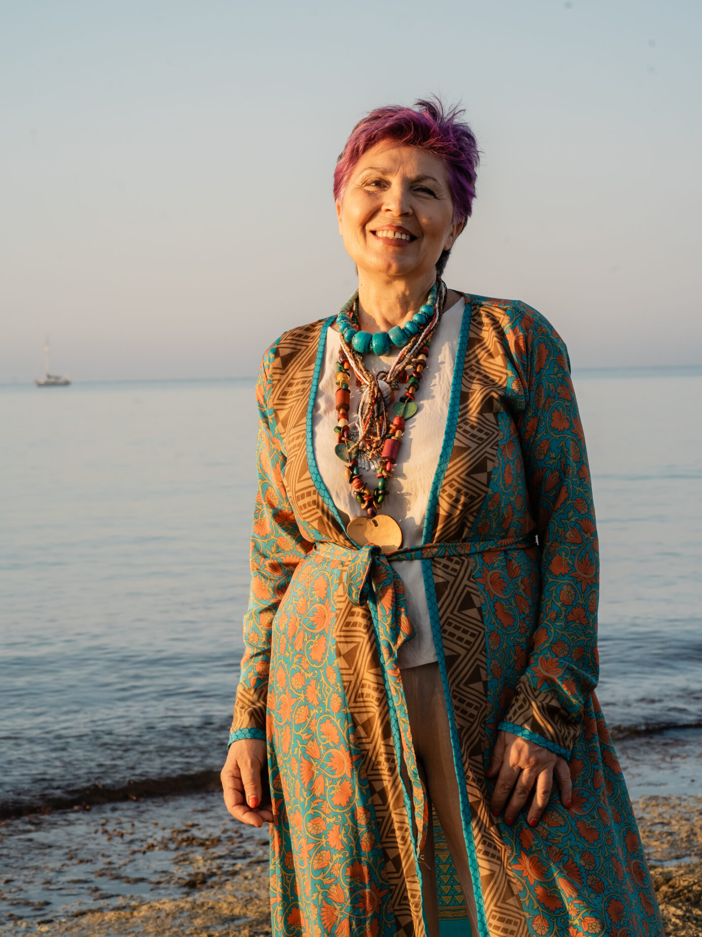 Kimono aperto fiori - Gujarat