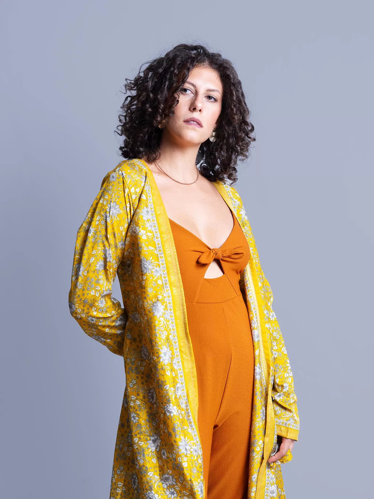 Kimono aperto giallo - Gujarat