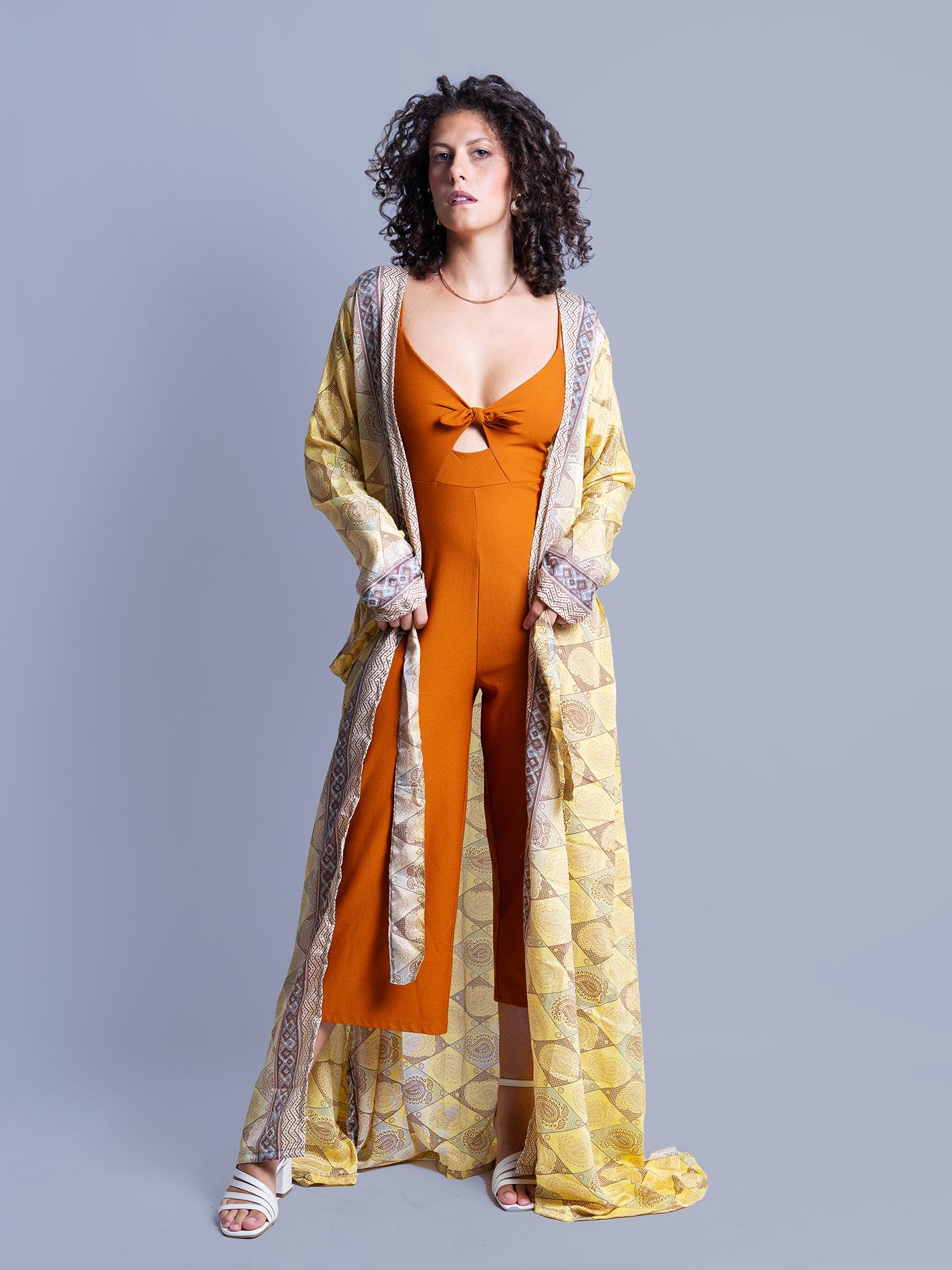 Kimono aperto giallo - Gujarat