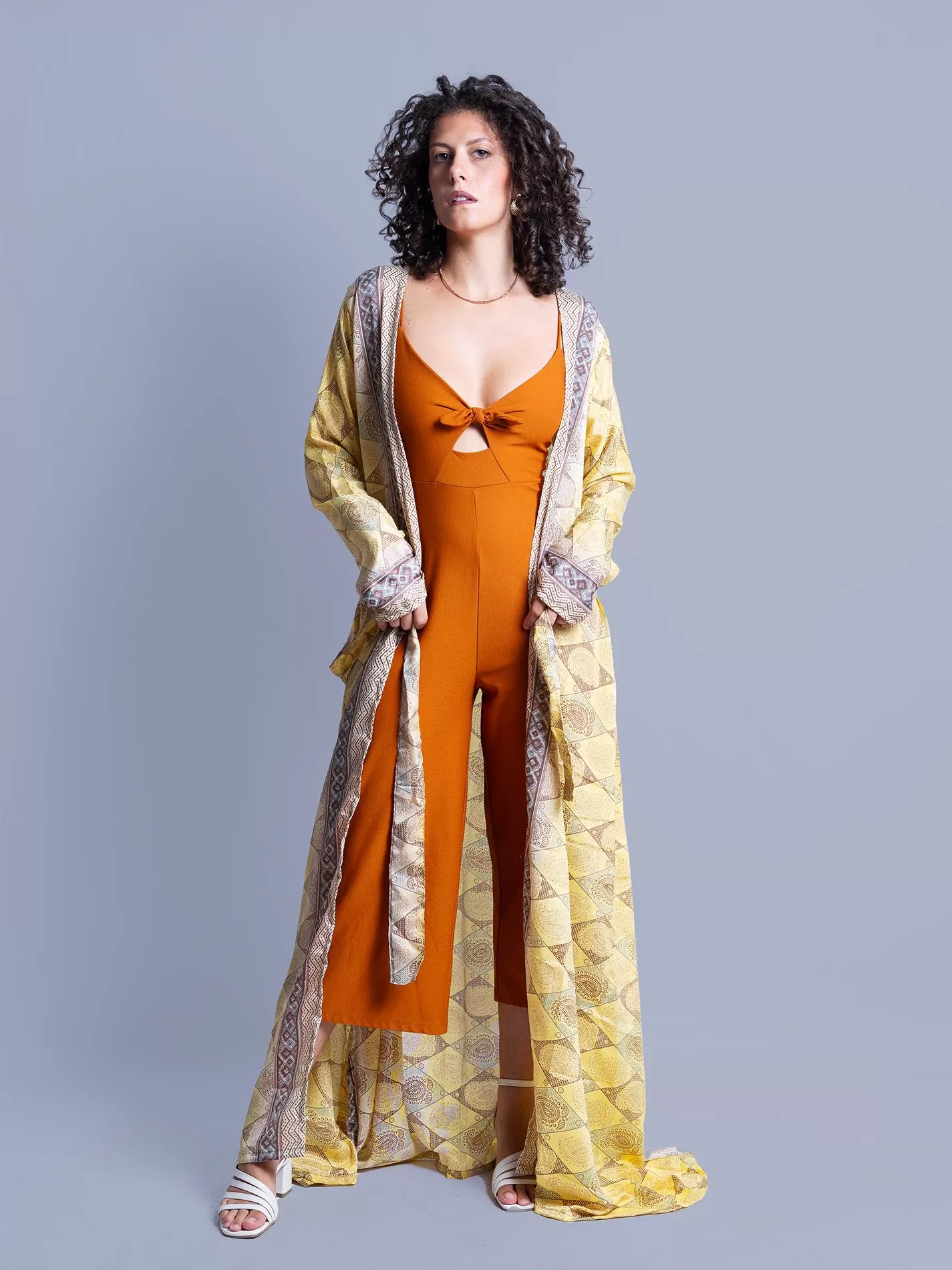 Kimono aperto giallo - Gujarat