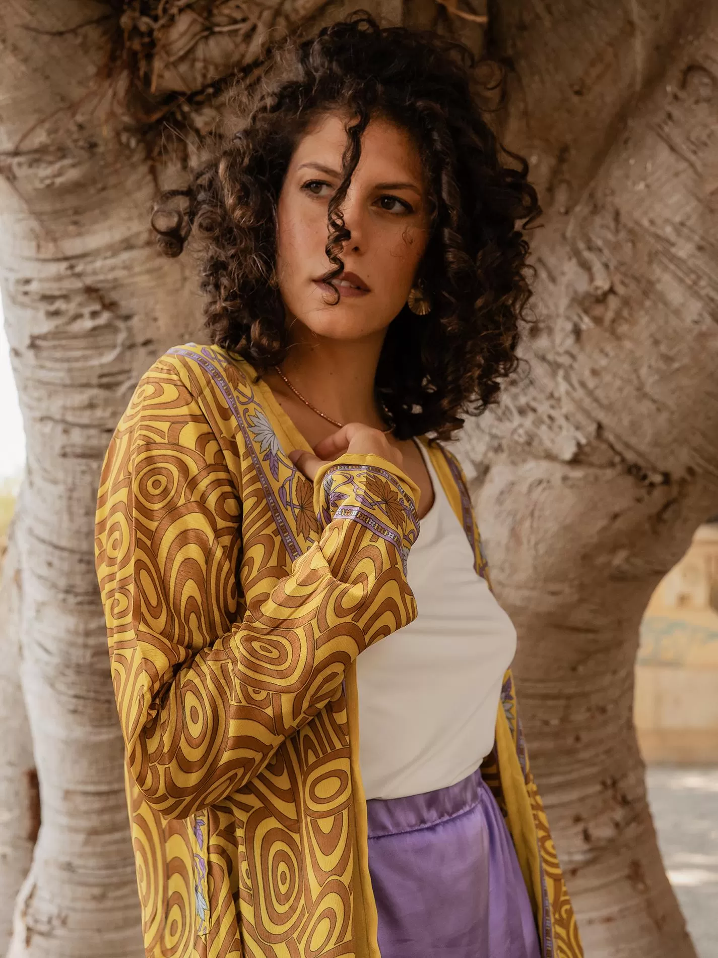 Kimono aperto ocra - Gujarat