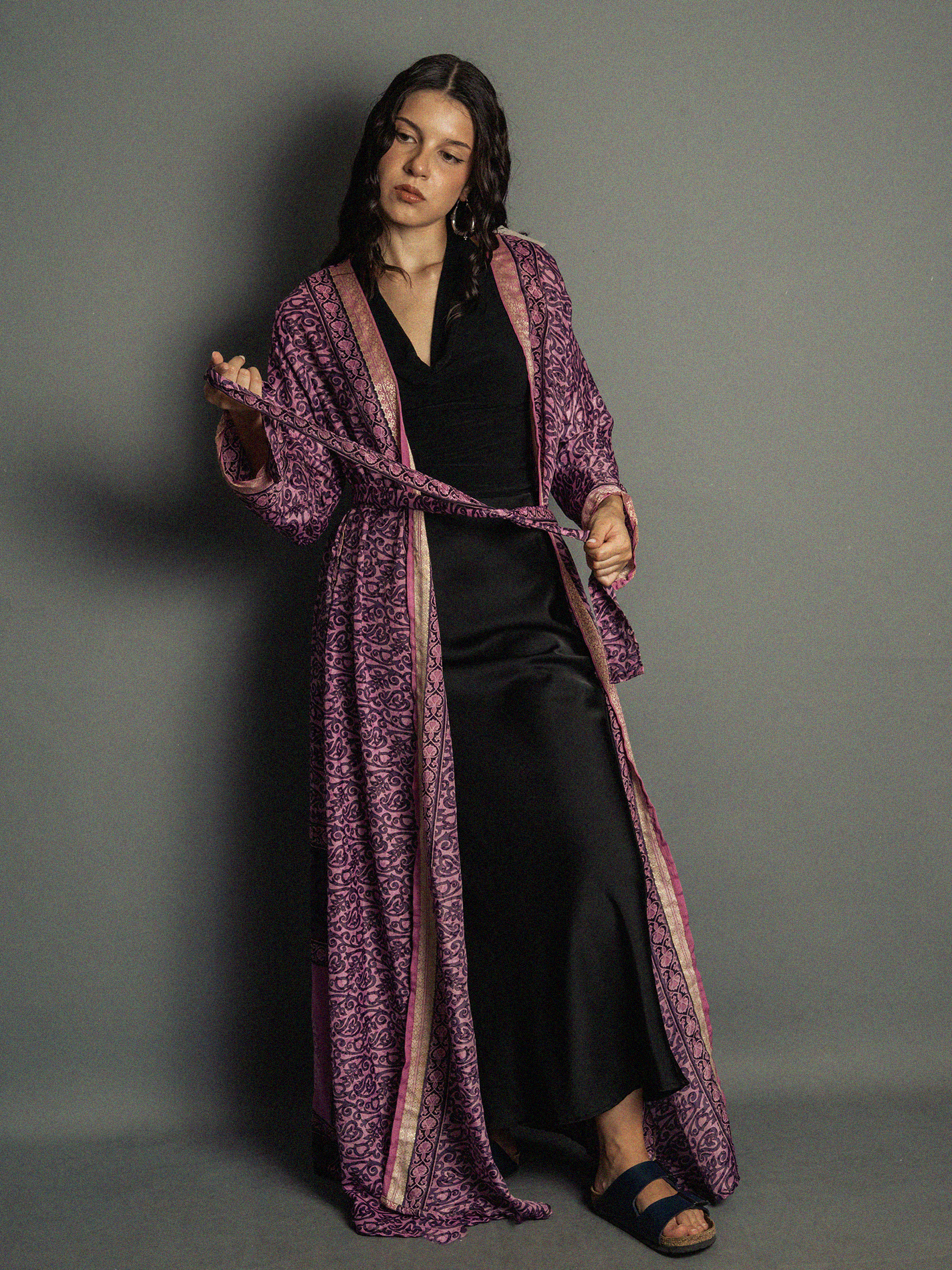 Kimono aperto viola - Gujarat