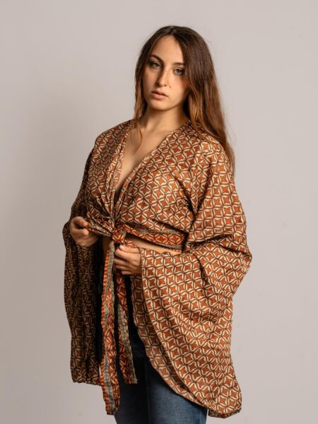 Wrap Top Manica larga arancione – Gandhi