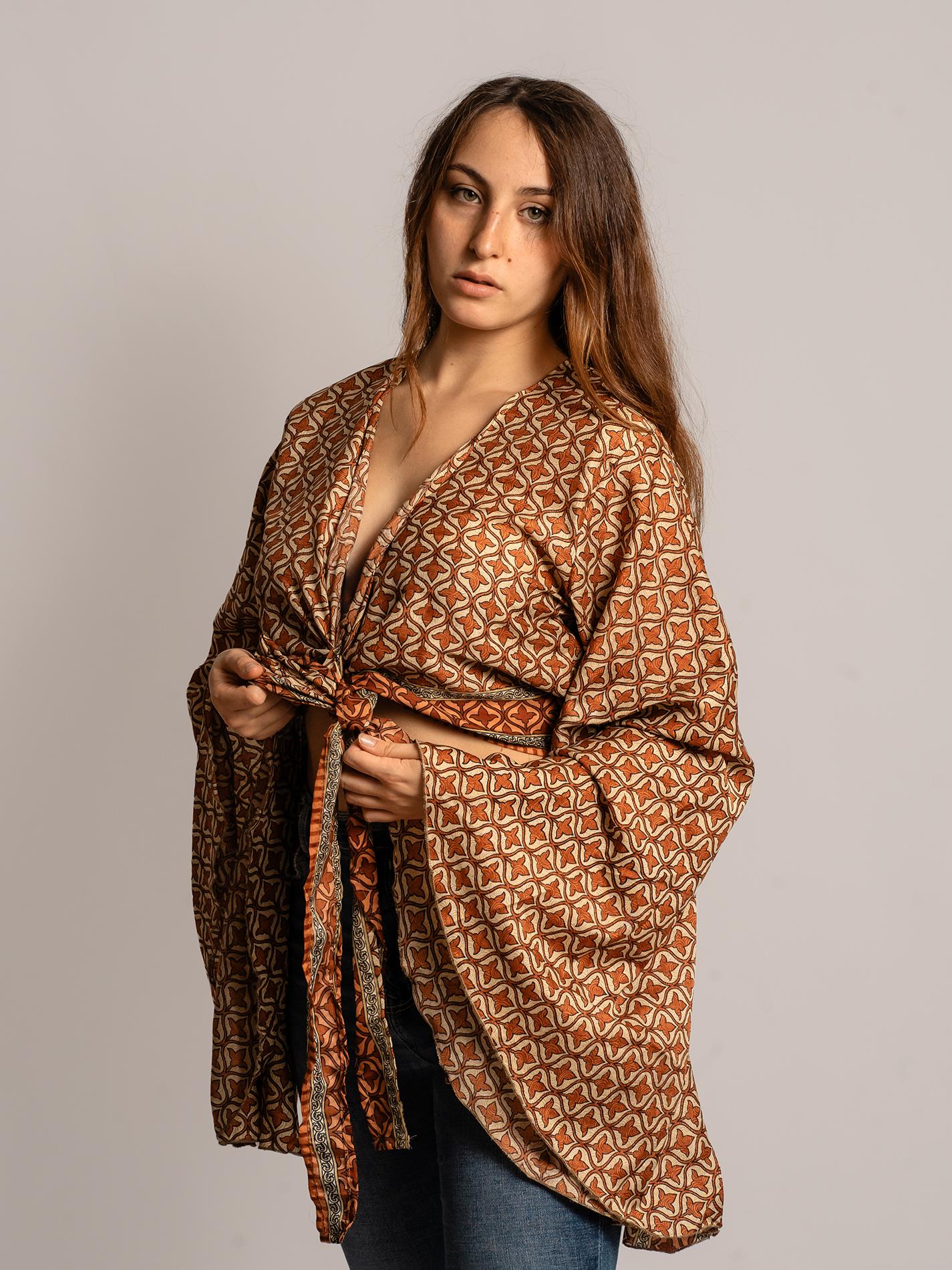 Wrap Top Manica larga arancione – Gandhi