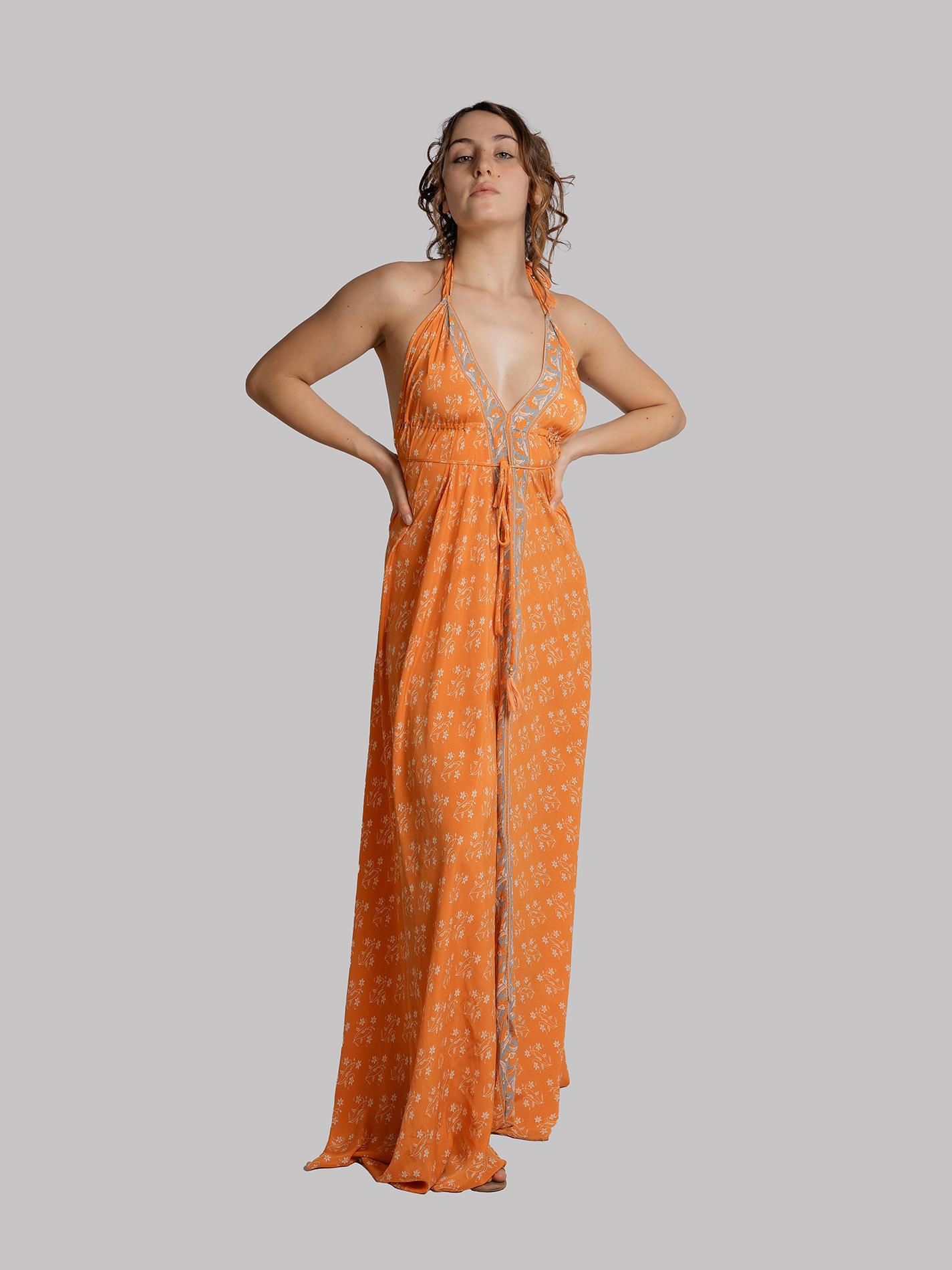 Abito etnico lungo arancione – Delhi