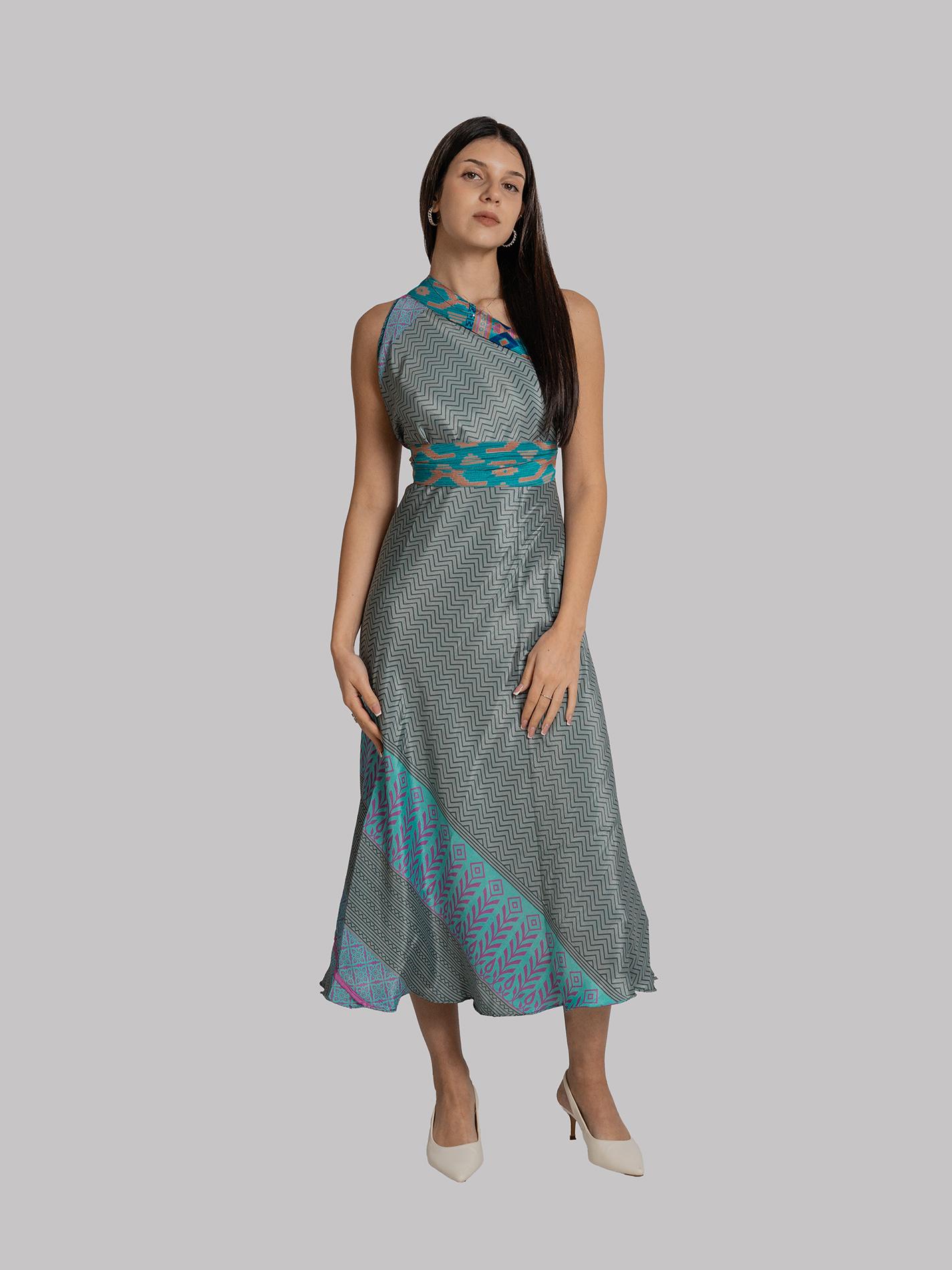Gonna etnica lunga a portafoglio azzurro – India